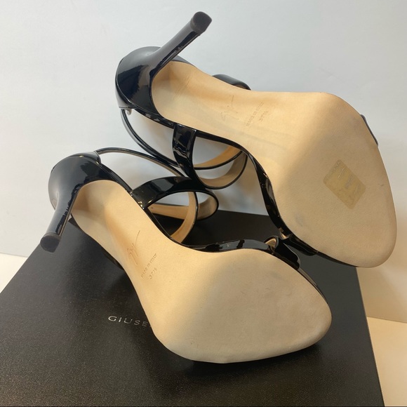 GIUSEPPE ZANOTTI Black Patent Leather Strappy Pumps - Picture 11 of 14